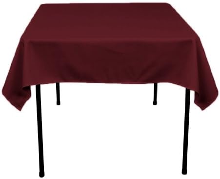 Square Polyester Tablecloth 54x54 Inches (Multiple Colors Available) By Runner Linens Factory (Burgundy)