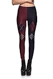 Lady Queen Women's Batman Harley Quinn Print Stretch Skinny Leggings Pencil Pants S Black Red