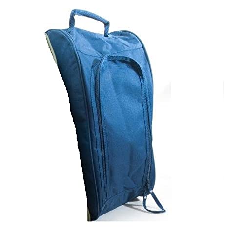 Farm Cottage Brands Wellington Boot Carrier/Bag, Full Length Zip, Side Pocket, mesh Breather to Help Drying and Stop Mould and Mildew, Folds Flat 20" high, 13" deep, 9" Wide (Blue)