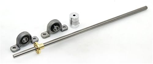 ARQQ T8 Lead Screw Set L1000mm 8mm Lead Screw with 8mm Copper Nuts, Coupling Shaft, Pillow Ball Bearing for 3D Printer Accessories