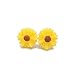 Pretty Smart Sunflower Earrings on Hypoallergenic Plastic Posts for Metal Sensitive Ears 10mm
