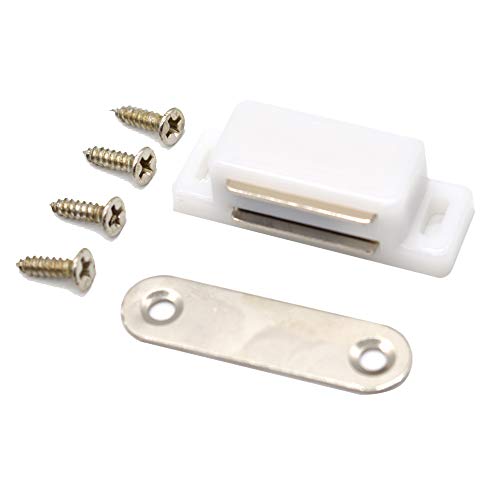 Cabinet Magnet Latch - Best for Cabinet Doors, Cupboards, Drawers and Shutters - Cabinet Magnetic Latch Easy Install - Magnetic Cabinet Catch Screws Included - Set of 12