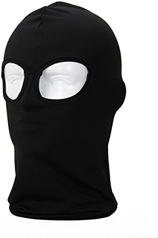 1Pc Full Cover 2 Holes Face Mask Headwear Outdoor Balaclava - Black