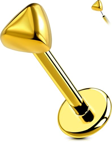 OUFER Gold Titanium Triangle Flat Back Labret
