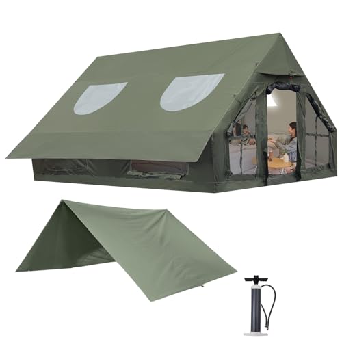 Photo 1 of KIKILIVE Inflatable Camping Tent with Pump, 4 Season Inflatable Tents for Camping,Inflatable Tent Waterproof Easy Setup Glamping Tent