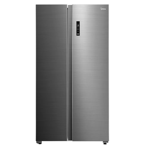 Midea 710L Gross & 510L Net Side By Side 2 Door Refrigerator, Frost Free Fridge Freezer With Humidity Control, Electronic Touch Screen, Inverter Quattro, Adjustable Door Racks, Silver MDRS710FIE46AED