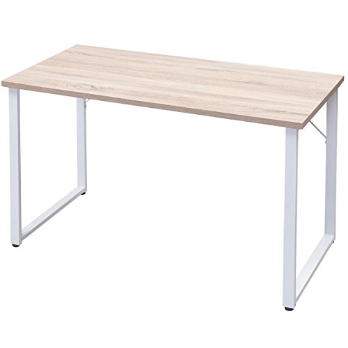 Tangkula Writing Table Wood PC Laptop Beginnings Computer Desk Home Office Furniture - Thumbnail 3
