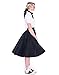 Hip Hop 50's Shop 1950s Adult 4 Piece Poodle Skirt Costume Outfit for Women with Accessories (glasses, socks, scarf) (XLarge/XXLarge, Black and White)