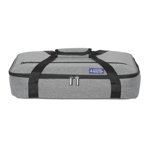 Anchor Hocking 3 Quart Glass Baking Dish with Lid, Insulated Carrier & Hot/Cold Pack