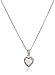 Amazon Collection Sterling Silver Created Opal Heart with Diamond Pendant Necklace, 18