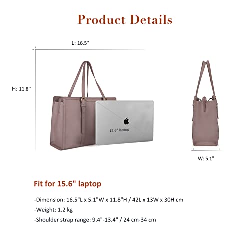 ECOSUSI Laptop Tote Fits Up to 15.6 Inch Briefcase for Women Office