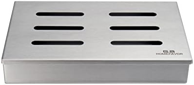 GA Homefavor Stainless Steel Barbecue Grill Smoker Box For BBQ Wood Chips, Charcoal &amp; Gas Barbecue Meat Smoking with Lid - Best Grilling Accessories &amp; Utensils Gift Christmas Present