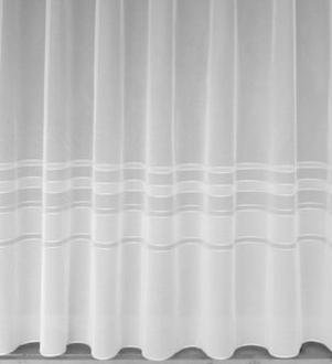 Paige Plain Net Curtain With Horizontal Stripes 30 Inch Drop