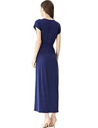 Aphratti - Maxi vestido asimétrico de manga corta para mujer