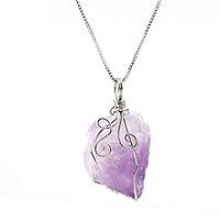 BEAJADE Natural Rare Irregular Shape of Ore/Crystal Protolith/Necklace，Can Be Used， Home Decoration, Aquarium (Amethyst Necklace)