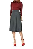 Dani's Choice Stretch High Waist A-line Flared Long Skirt (XL, Gray)