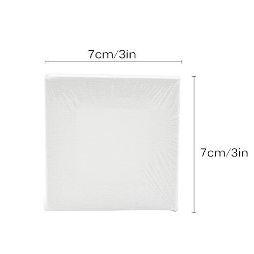 eZAKKA 3x3inches Mini Canvas Panels, 12-Pack Painting Craft Canvas, Stretched Canvas panel for Painting, Craft Drawing and Party Decor