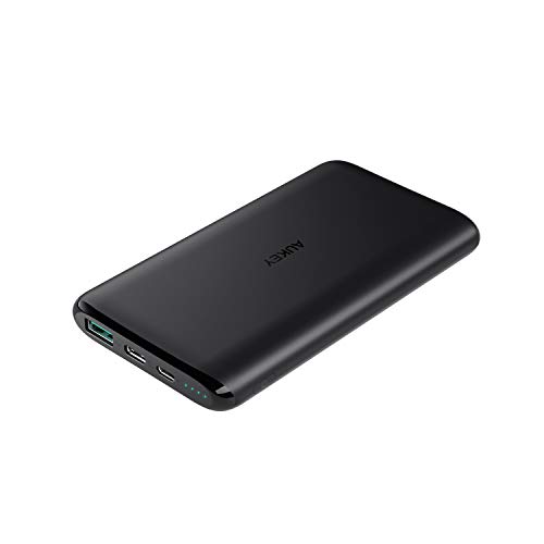 AUKEY USB C Power Bank, 10000mAh Portable Charger, Dual-Output Battery Pack Compatible with iPhone 11/11&nbsp;Pro/Xs/XS Max/XR, Samsung Galaxy Note9, and More