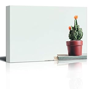 Cactus with Red Flower at Corner Painting Artwork...