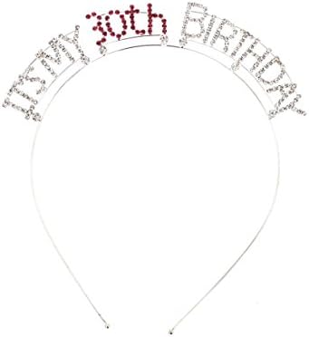 Crystal Ave Women's Birthday Pink Crystal Tiara Headband (It's My 30th Birthday)