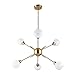 Housen Solutions Sputnik Chandelier 6 Lights Vintage Pendant Lighting Fixtures Mid Century Ceiling Chandelier Brushed Brass [UL Listed]