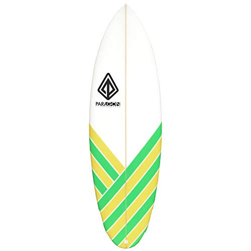 Paragon Surfboards High Performance Hobgoblin | Fast & Fun Shortboard Surf Board, Ideal for Intermediate to Advanced Surfers | 5'8" x 20.7" x 2.3" | Green/Yellow