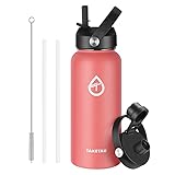 TAKETAU 32oz Insulated Water Bottle with Straw