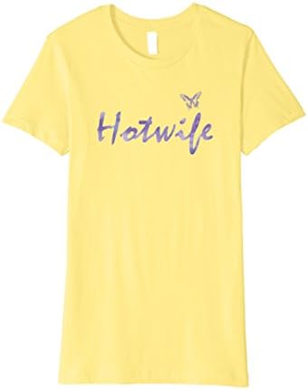 Womens Hotwife Premium tee - Hotwife &amp; Butterfly in imperial purple Large Lemon