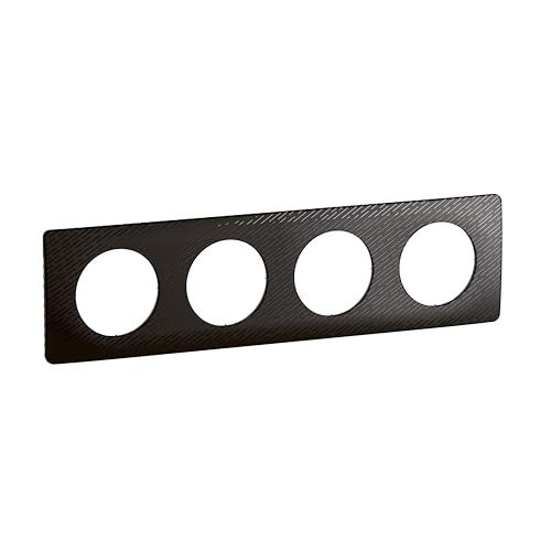 LEGRAND - Céliane Plate - Finishing Plate for Céliane Sockets and Switches - 4 Stations - Meteor Black