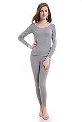 Womens Thermals Set Ultra Thin Crew Neck Base Layer