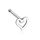 Dainty Heart Icon Nose Stud Ring - Sold as a Pair
