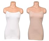 Undercover Mama Nursing Tank White & Tan 2 Pack - Perfect Maternity Undershirt