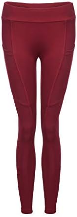 Clearance Womens High Waist Stretch Yoga Leggings Pocket Tummy Control Workout Running Fitness Gym Athletic Pants