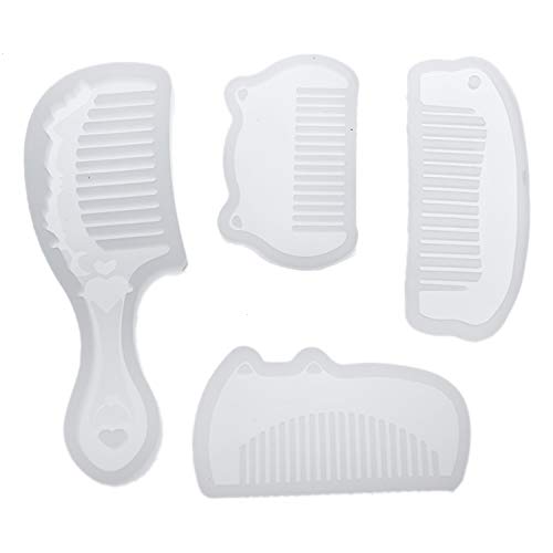 WEFOO 4Pcs Comb Silicone Molds DIY Craft Casting Molds for Jewelry Making Tools.