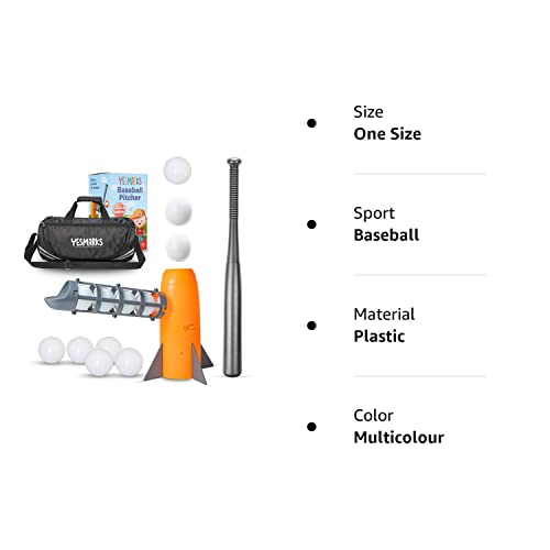 YESMARKS Pitching Machine, Operated Automatic Baseball Pitching Outdoor Toy Set with Collapsible