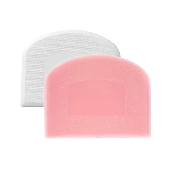 Set of 2 Dough Scrapers Bowl Scraper Plastic Pastry Bread Dough Cutter Flexible Cutter Chopper Home Kitchen Tools…