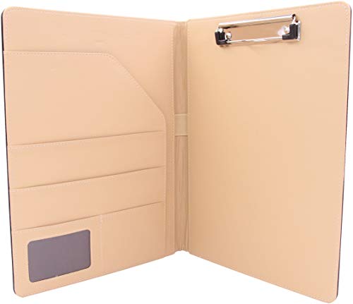 eBeila Clipboard Folder Padfolio Resume Portfolio Document Organizer - Pu Leather Letter Size Legal A4 Clip Board Professional Writing Pad with Storage for Business School Office (1 Piece, Black) - Thumbnail 2