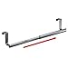 mDesign Over-the-Cabinet Expandable Kitchen Dish Towel Bar Holder - Black/Chrome