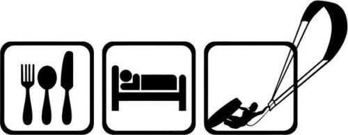 Eat Sleep Kitesurfing Sports Vinyl Graphic Car Truck Windows Decor Decal Sticker - Die cut vinyl decal for windows, cars, trucks, tool boxes, laptops, MacBook - virtually any hard, smooth surface