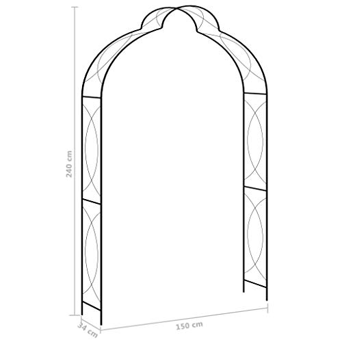 Tidyard Rosenbogen Rankgitter Rosenhilfe Pergola Spalier Tor für Rosen Blumen Garten Terrasse Metallgestell Schwarz 150… – Bild 5