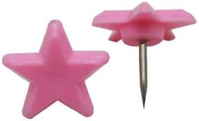 Generic Plastic Push Pin r Stars Plan Head 0.5" Diameter Pack of 100