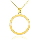 14k Yellow Gold High Polish Circle of Life Pendant Karma Necklace, 18"