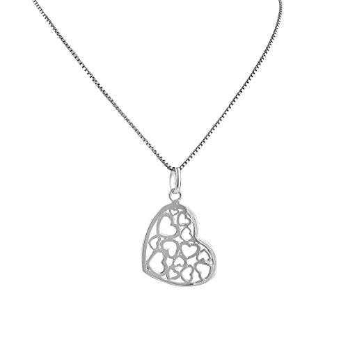 SILVERCLOSEOUTSterling Silver Bubble Hearts Heart Necklace