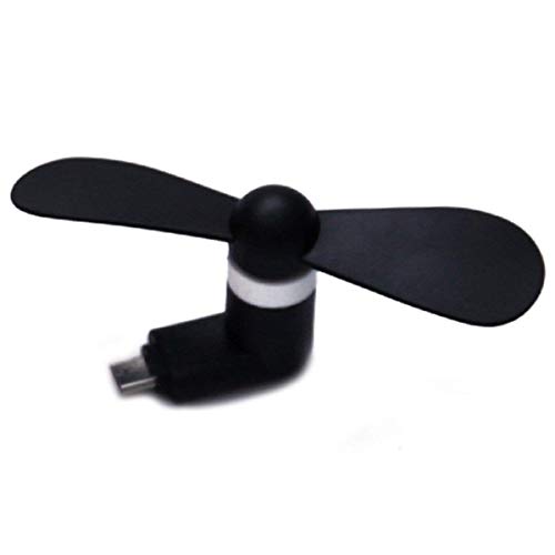REFURBISHHOUSE Micro-USB Port Fan Mini USB Flexible Fan for Android Phone Samsung LG HTC HUIWEI (Black)