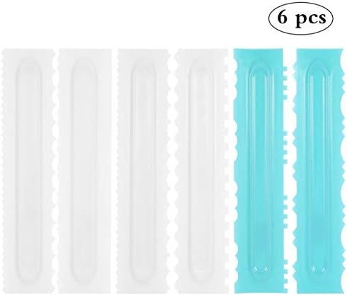 YJShop 6 Pack Cake Scraper Decorating Comb Icing Smoother Plastic Sawtooth Cake Edge Tools Buttercream Scarpers Kit for Kitchen DIY Baking