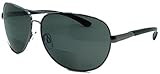 In Style Eyes® C Moore Polarized Aviator Nearly Invisible Line Bifocal Sunglasses