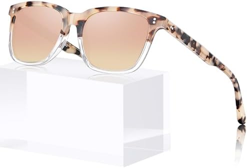 Amazon.com: CARFIA Pink Mirrored Acetate Cat Eye Sunglasses  display picture 2