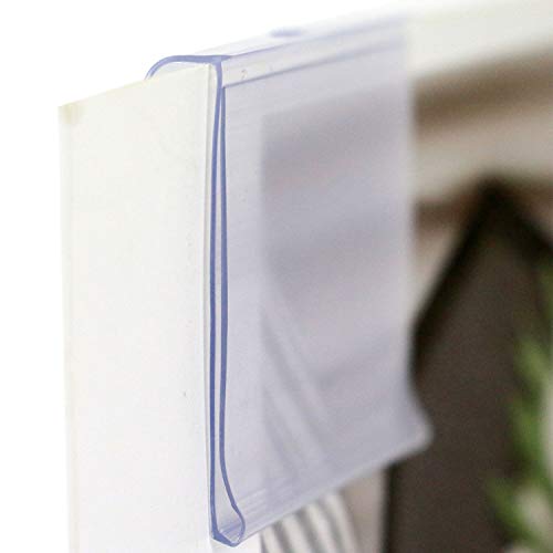 Buorsa Pack of 50 Price Label Holder Clear Plastic Wire Shelf Retail Label Holder Merchandise Sign Display Holder,6x4cm