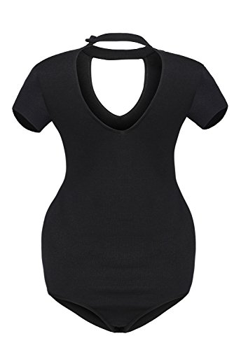 Women-Shaperwear-Top-Peep-Hole-Choker-Party-Bodysuit-Romper
