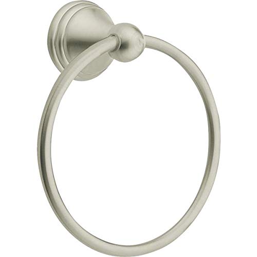 Moen DN8486BN Preston Collection Bathroom Hand Towel Ring, Spot Resist Brushed Nickel